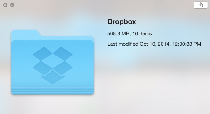 OS X Yosemite Dropbox
