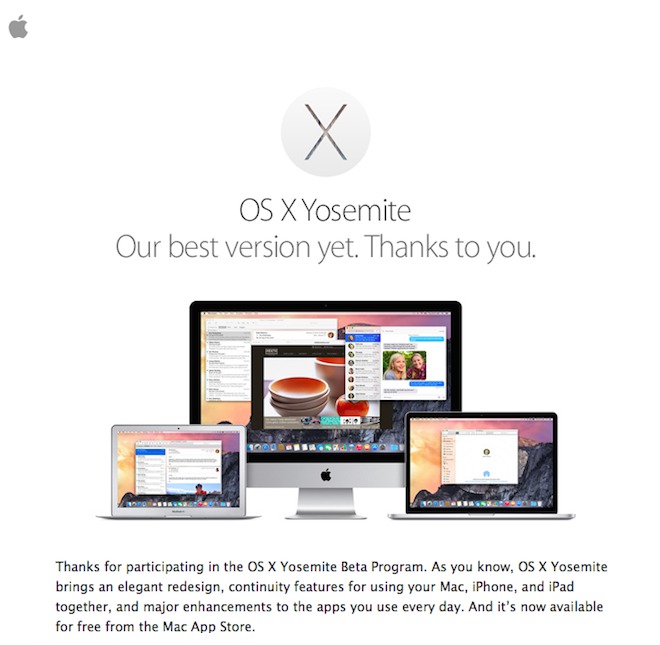 OS X Yosemite beta program
