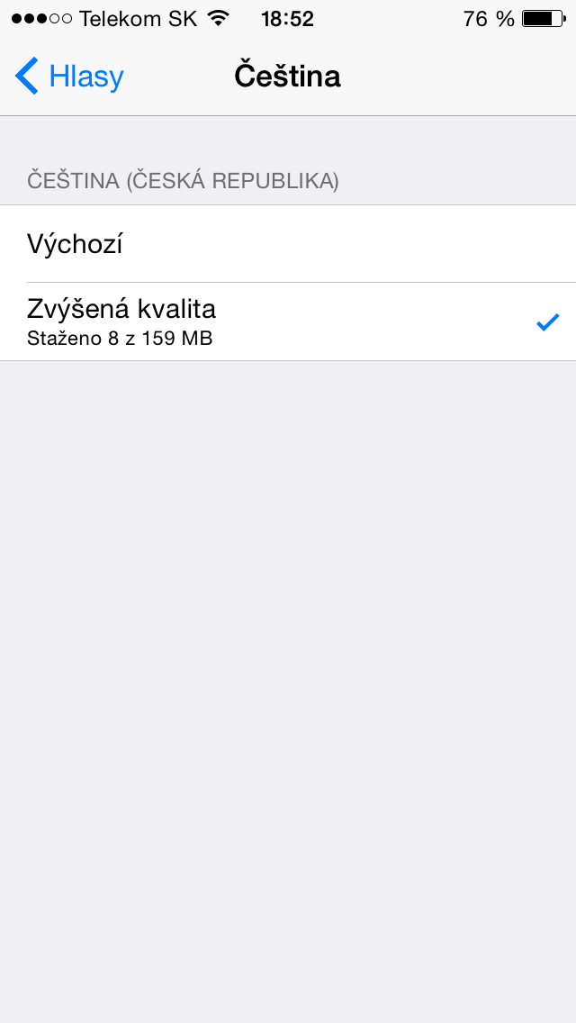 iOS 8 cestina