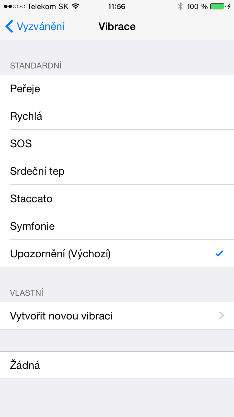 iOS 8 vibrace