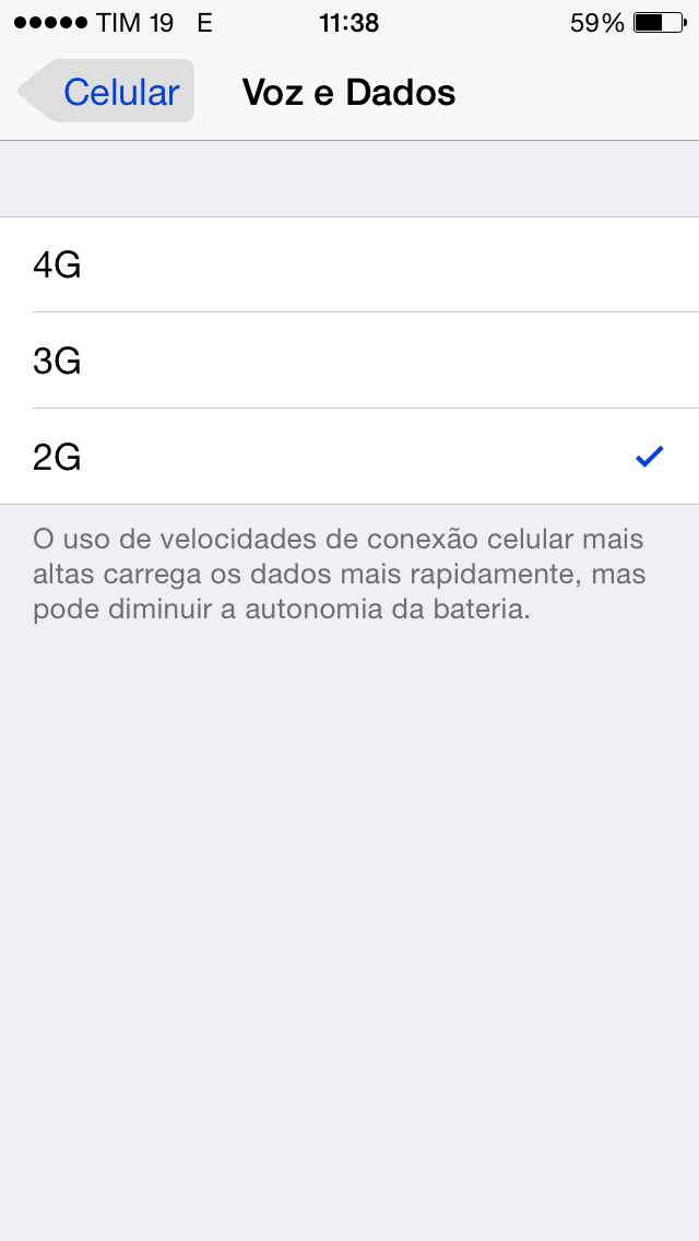 iOS 8.1 2G 3G 4G LTE switch