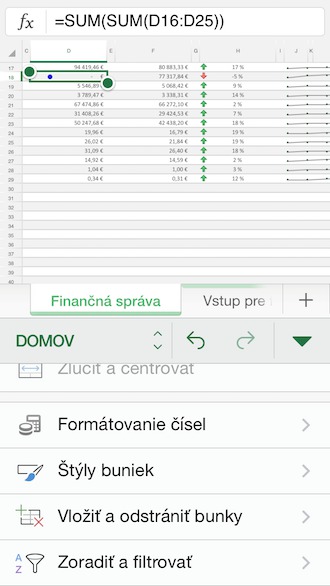 Excel iPhone