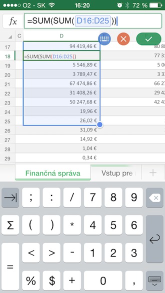 Excel iPhone