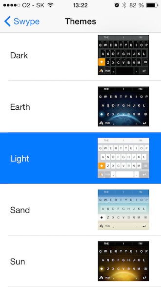 Swype themes