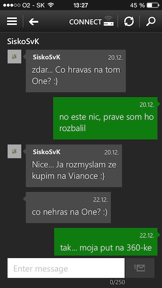 Xbox One SmartGlass Messenger