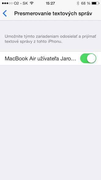 iOS 8.1 SMS Forwarding