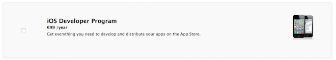 iOS Developer Program 99 euro