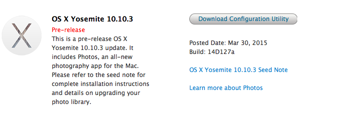 Yosemite 10.10.3 Mac Dev Center