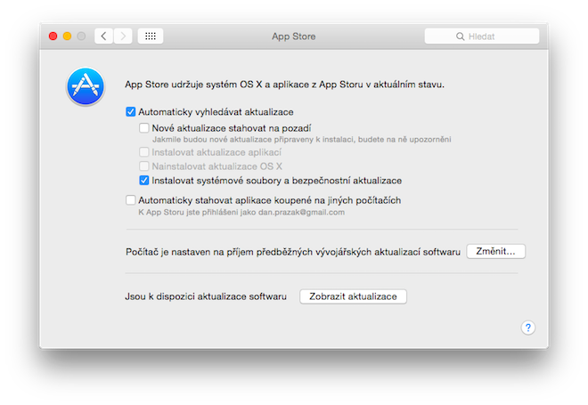 vylepšení výdrže baterie na OS X Yosemite - App Store