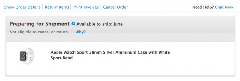 Apple Watch Preparing for Shipment