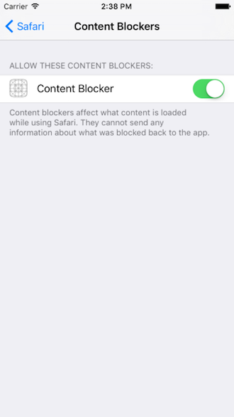 iOS 9 Safari Content Blocker