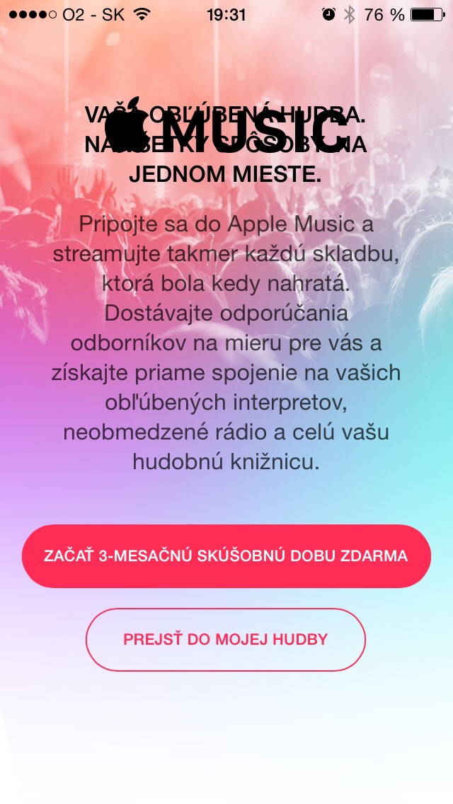 iOS 8.4 Apple Music Slovensko