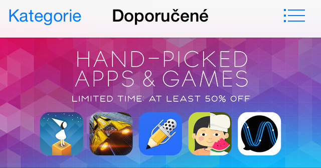 Featured Doporučené App Store