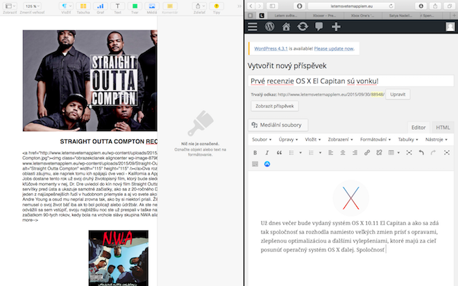 OS X El Capitan Multitasking