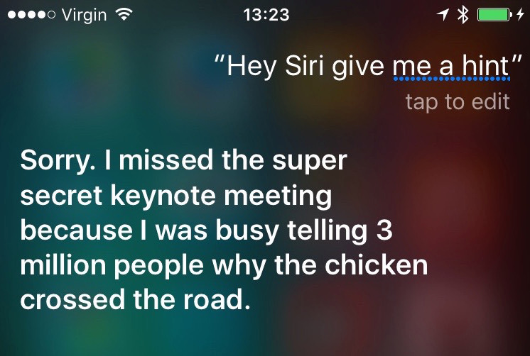 Hey Siri give me a hint