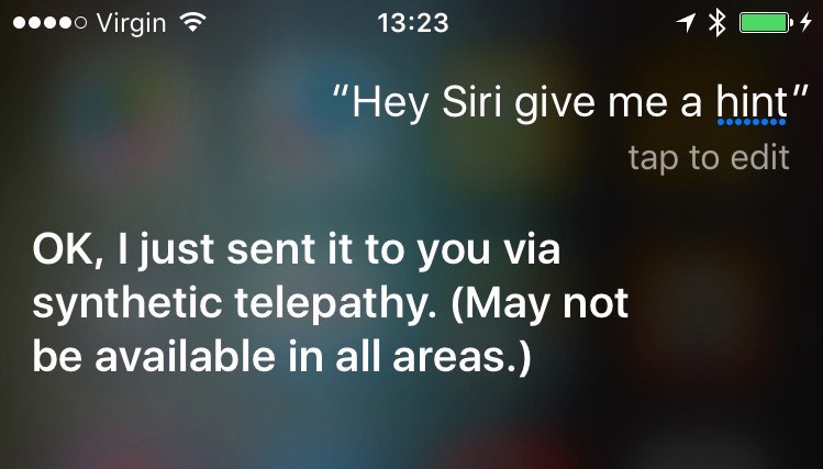 Hey Siri give me a hint
