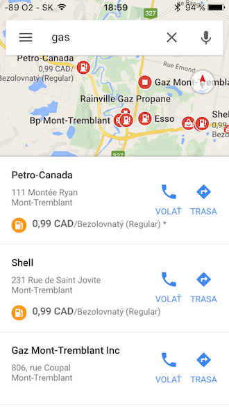 Google Maps Benzin Kanada