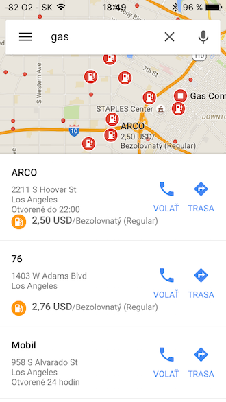 Google Maps Benzin USA