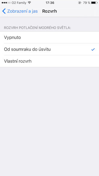 Night shift noční režim 1