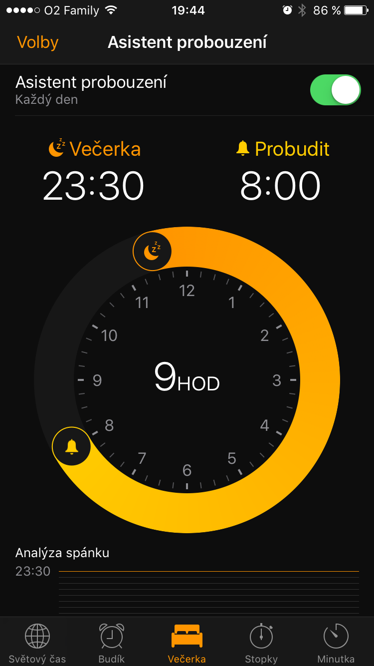 iOS 10 asistent probouzeni