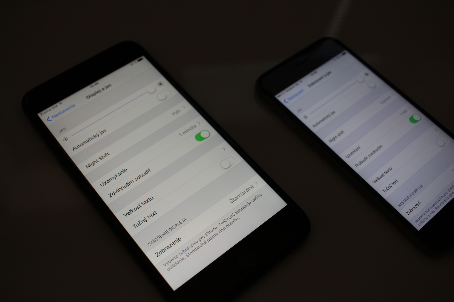 iphone settings angle view