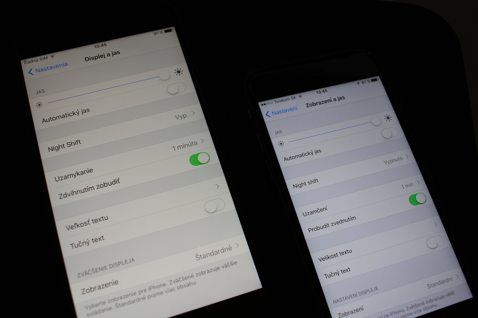 iphone settings display