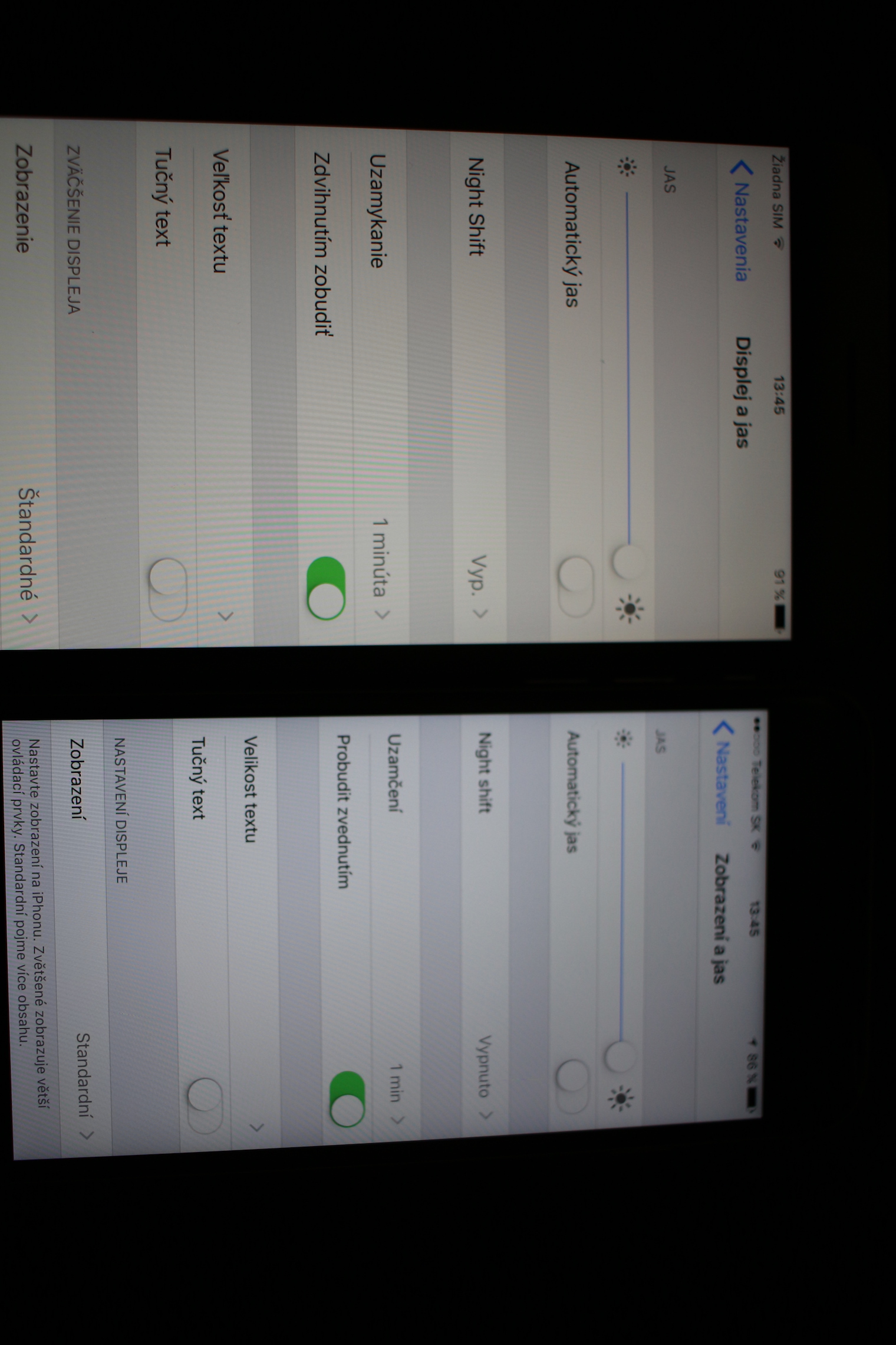 iphone settings side view