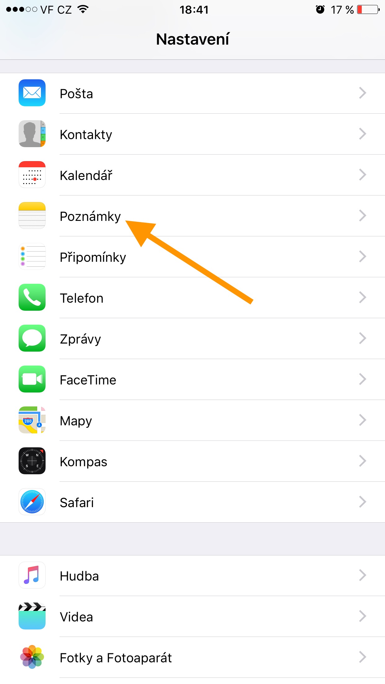 iphone settings menu