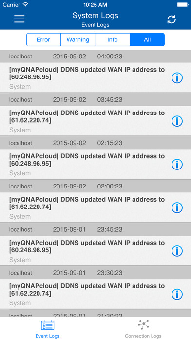 qnap system logs