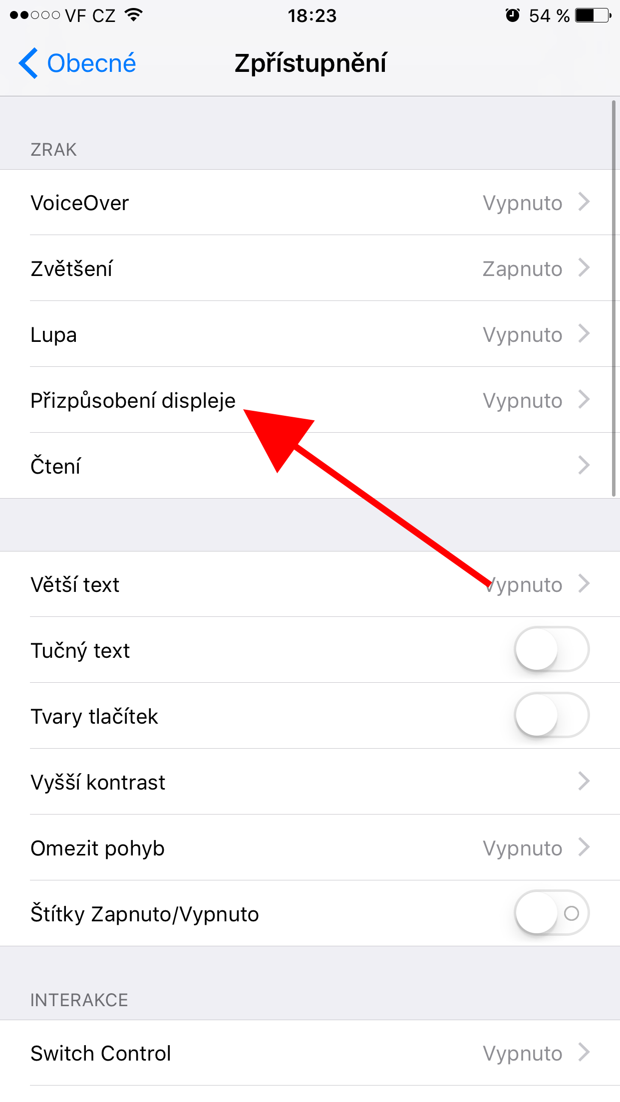 accessibility settings display customization