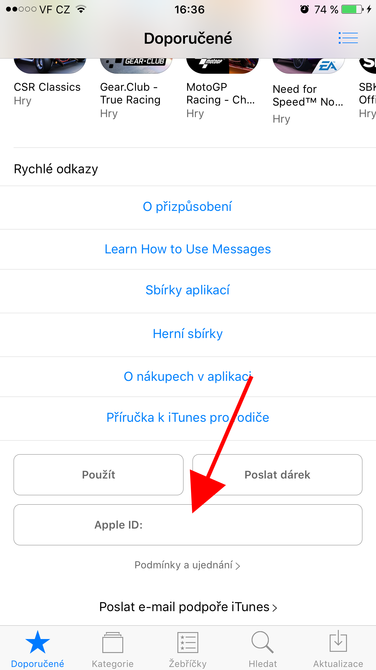 app store apple id settings