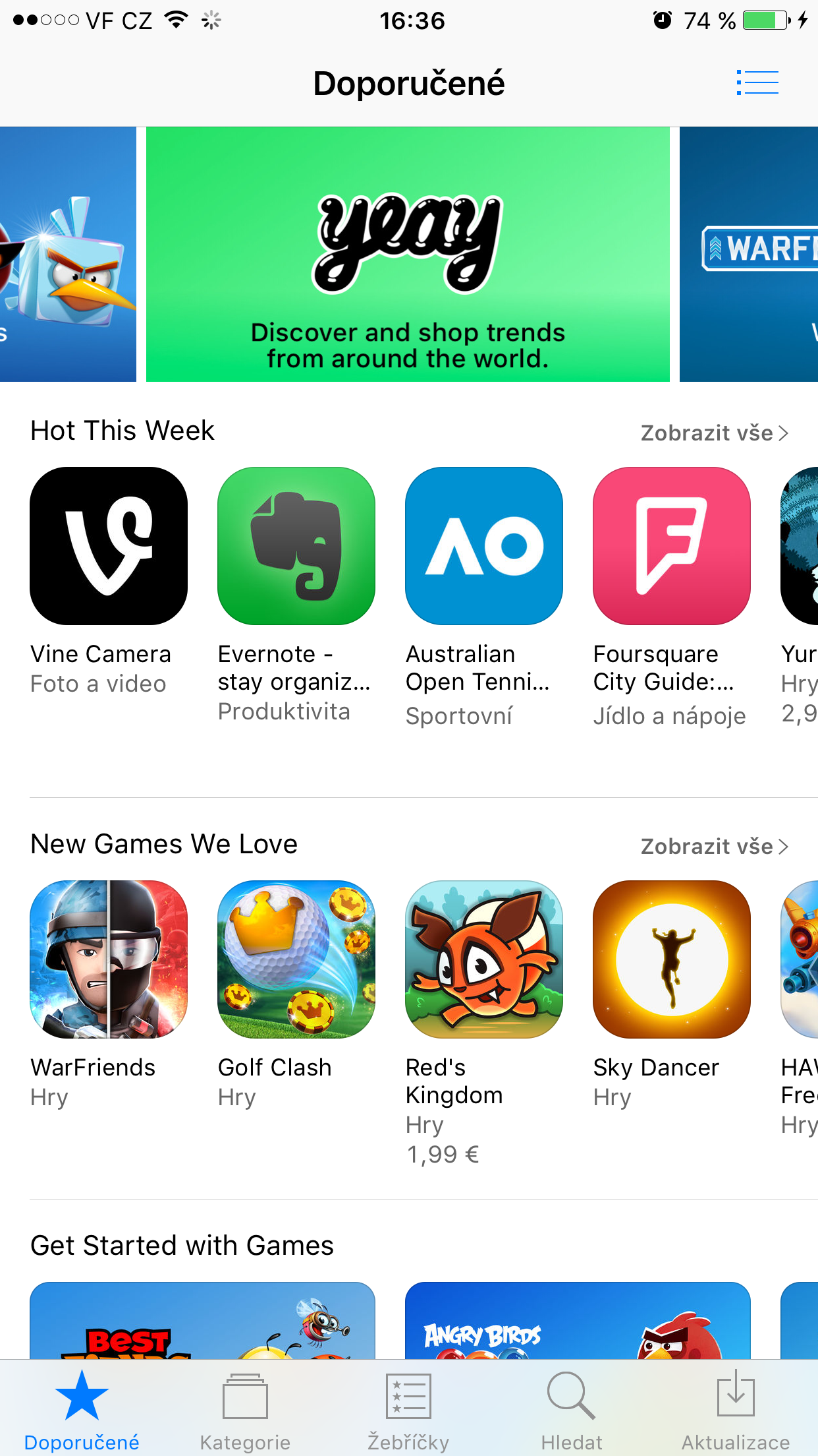 app store recommended page