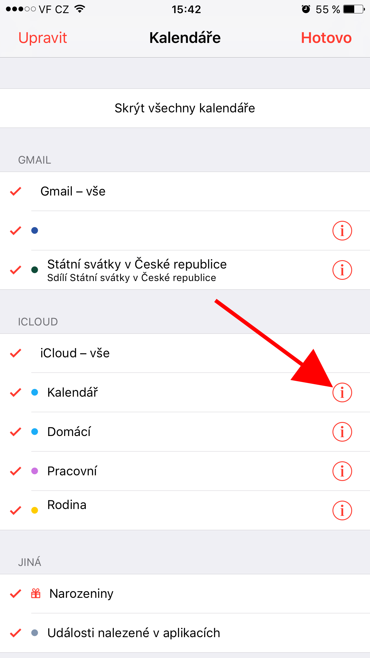calendar settings icloud