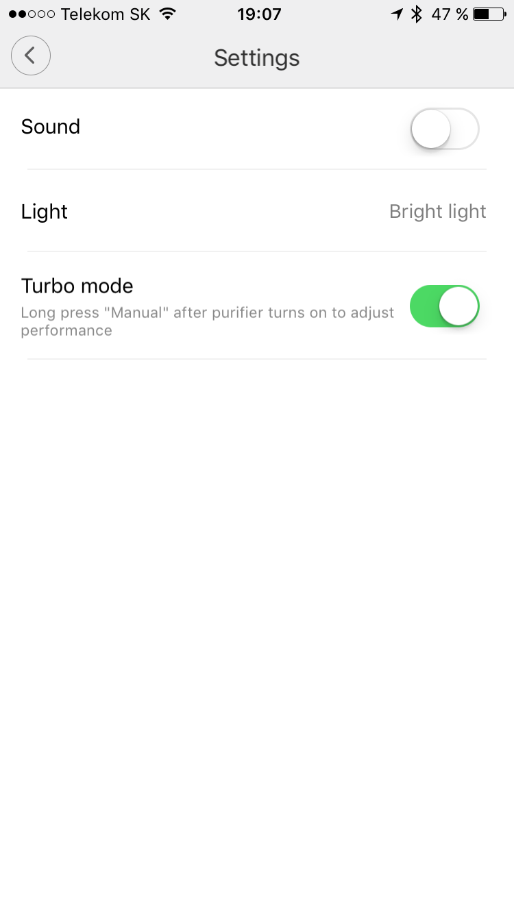 device settings turbo mode