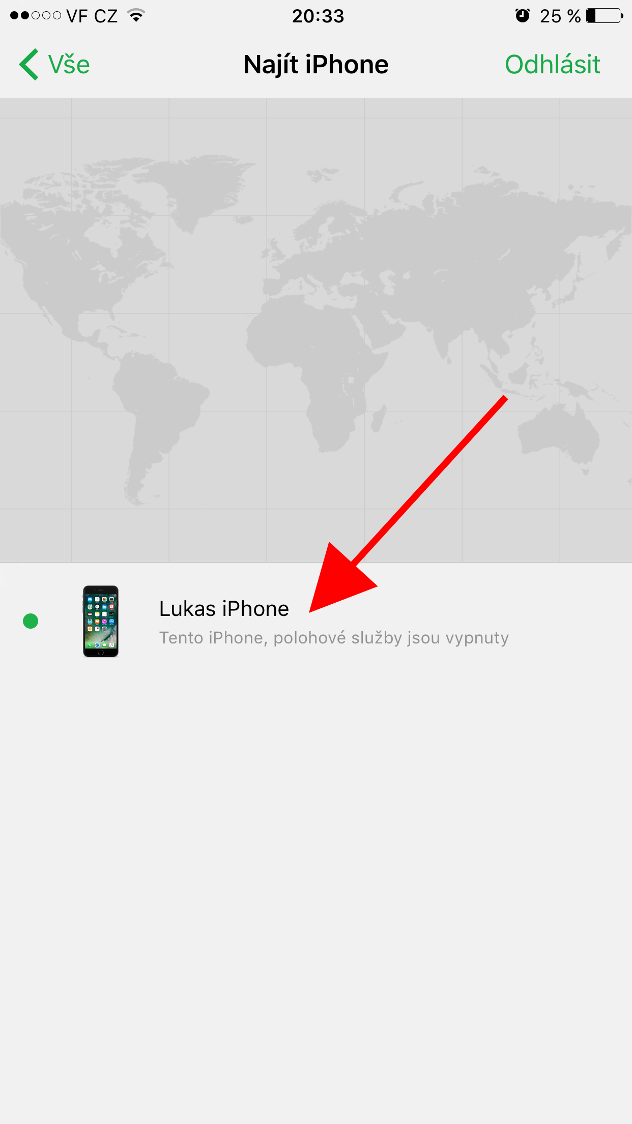 find my iphone device list