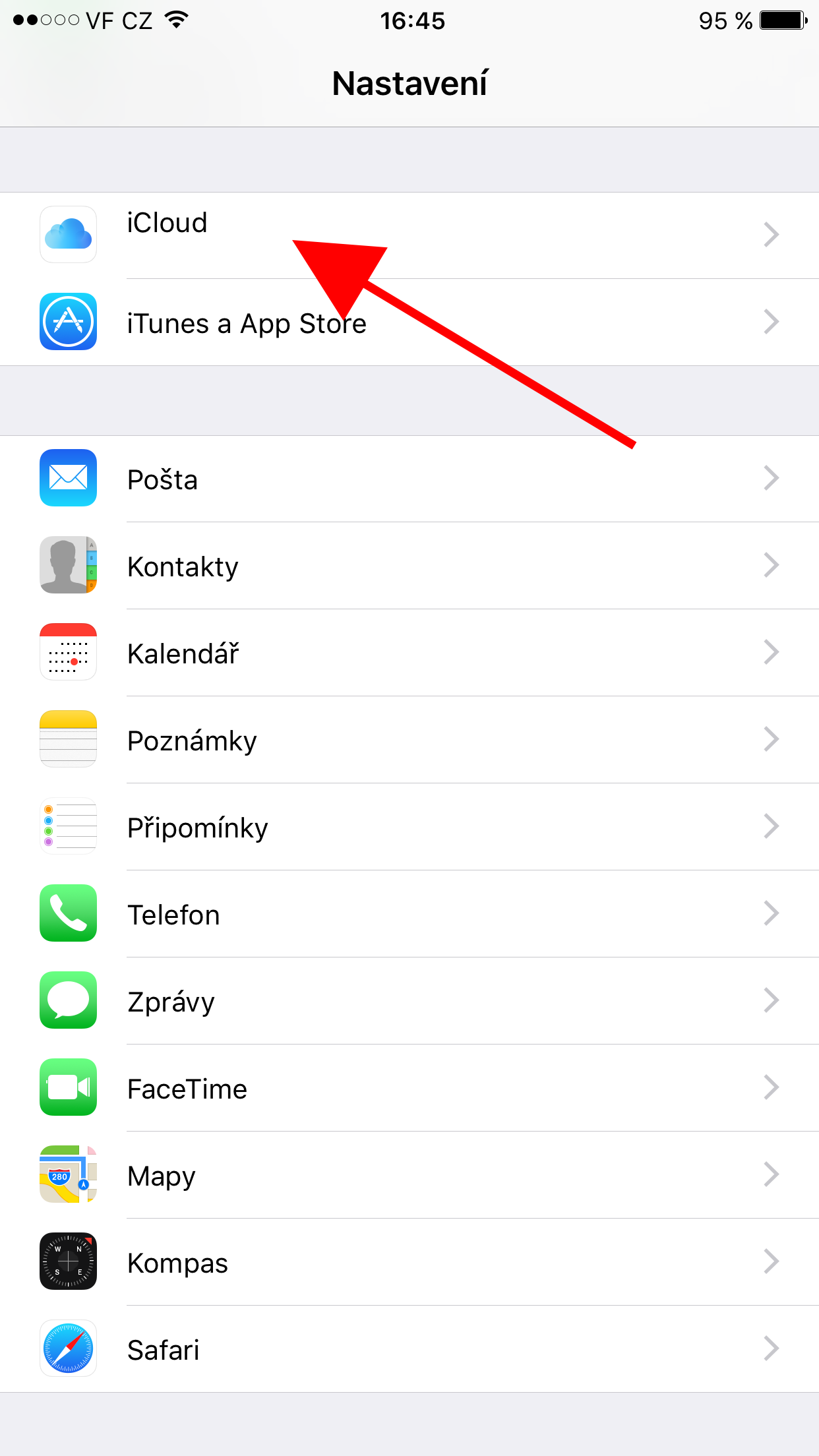 icloud settings highlight