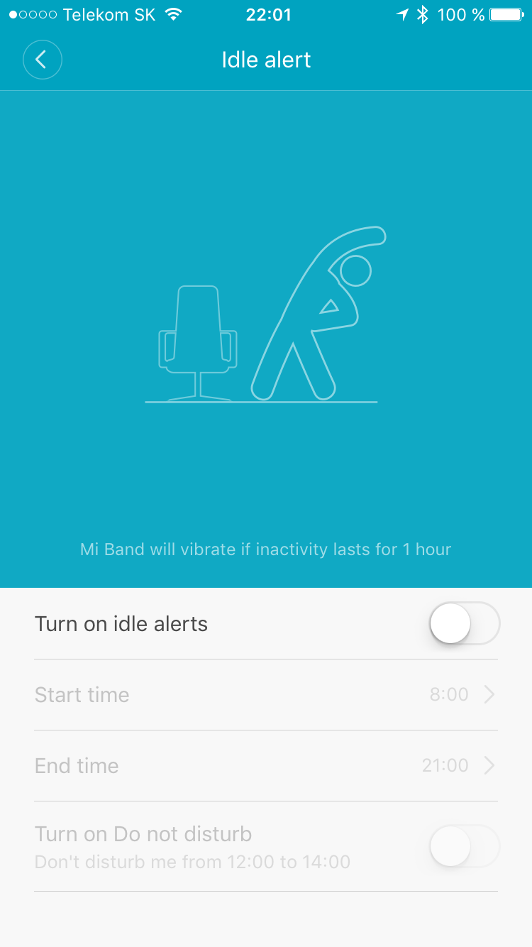 idle alert settings