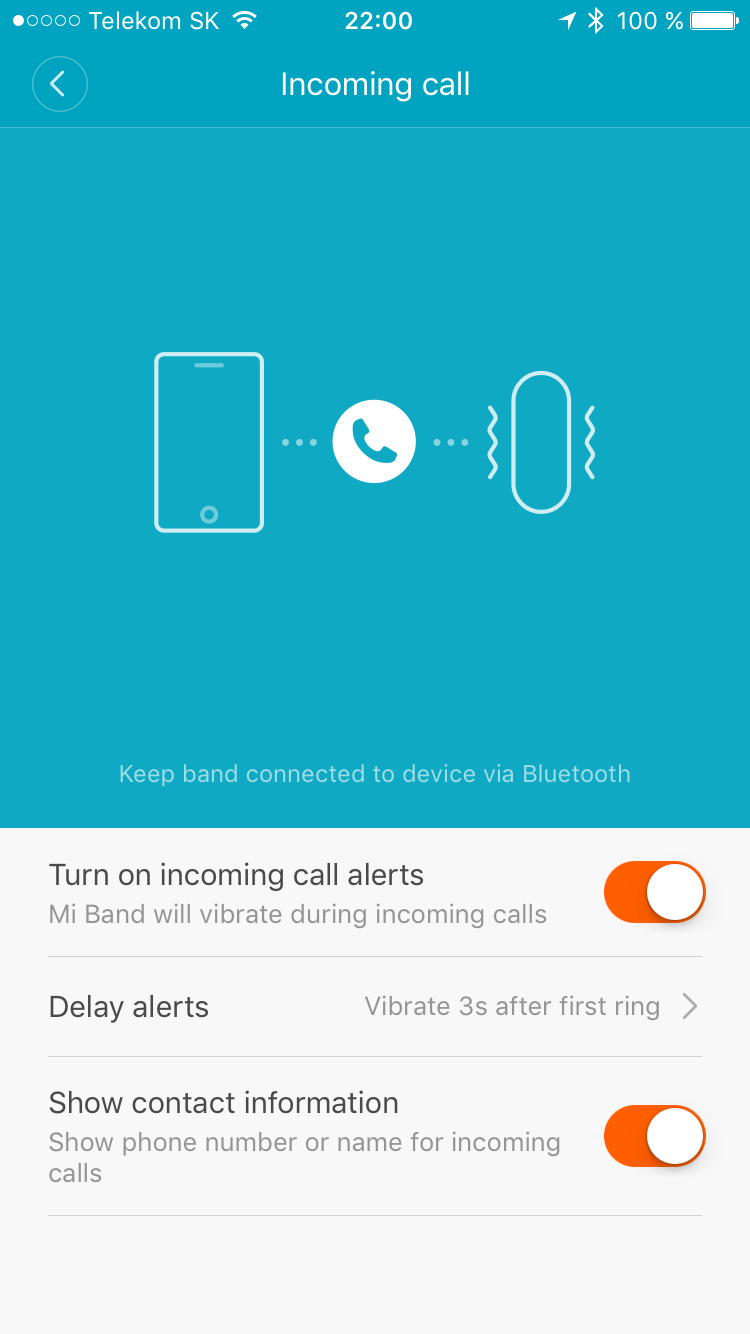 incoming call alert settings