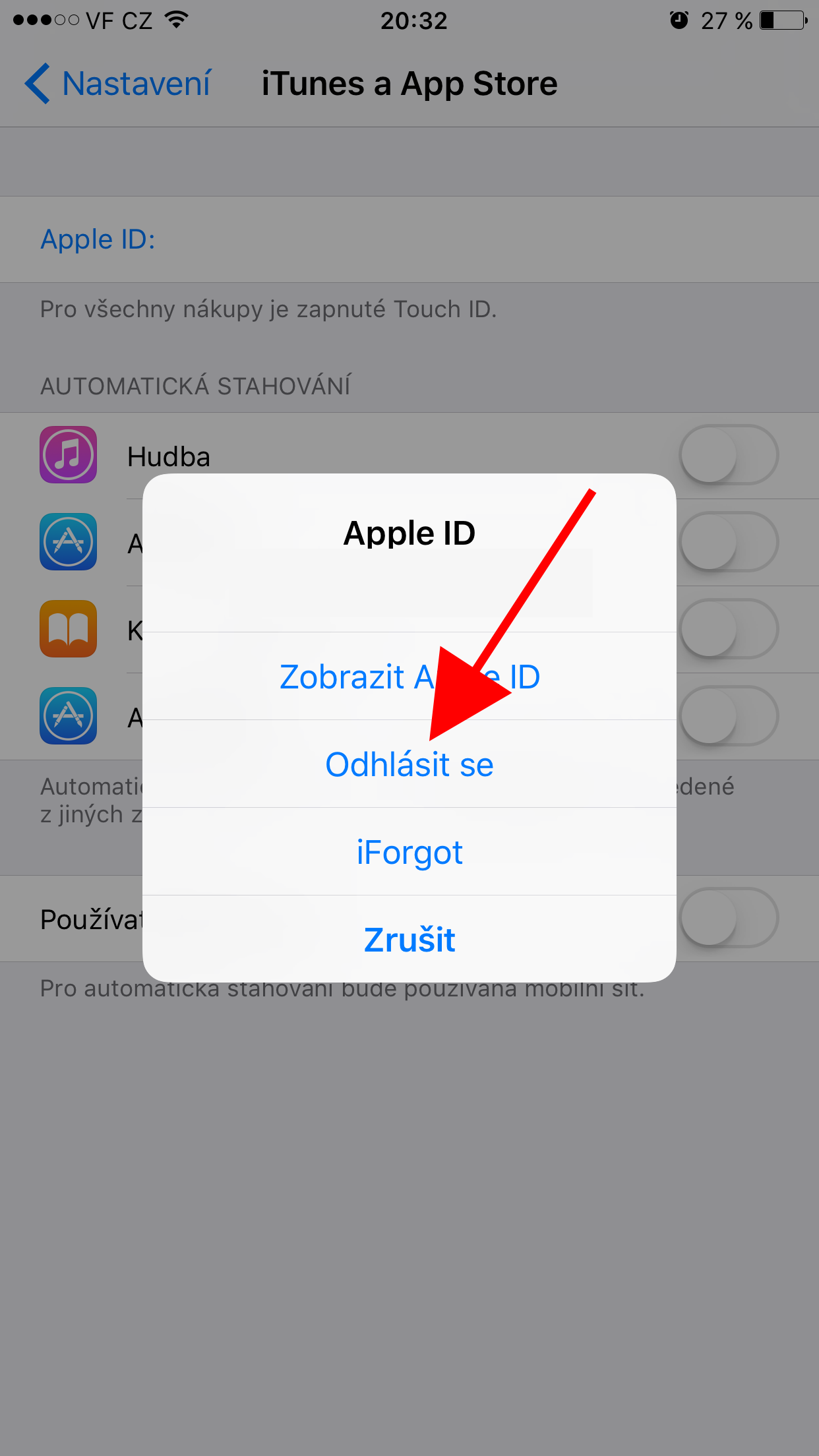iphone apple id options