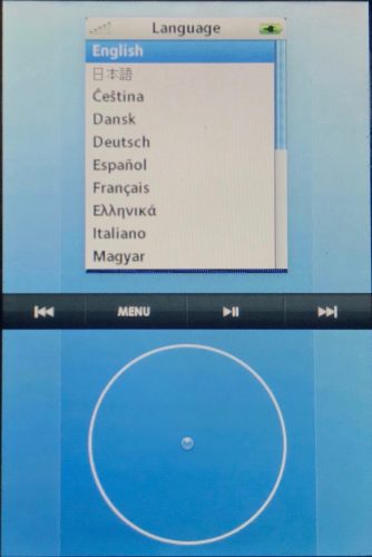 ipod language selection
