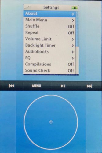 ipod settings menu