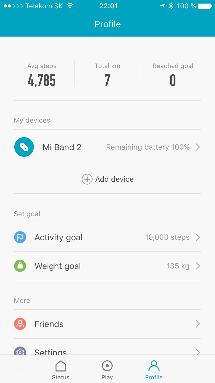 profile summary mi band
