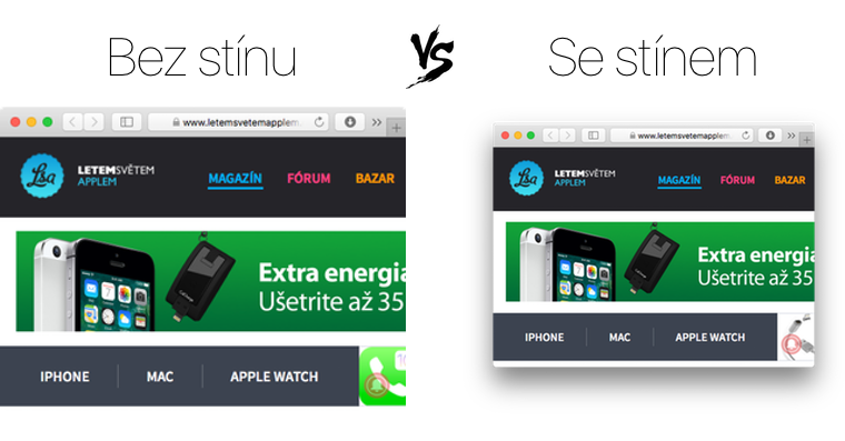 webpage shadow comparison