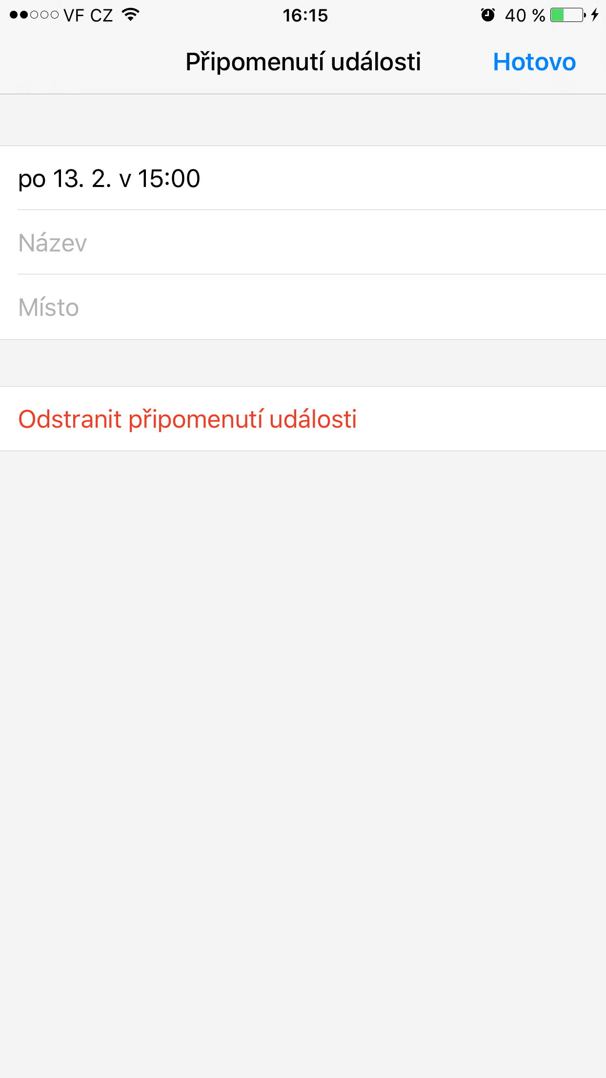 event reminder details