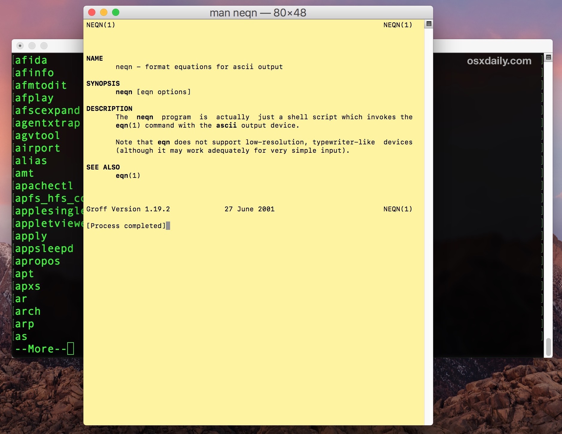 mac terminal commands pdf su