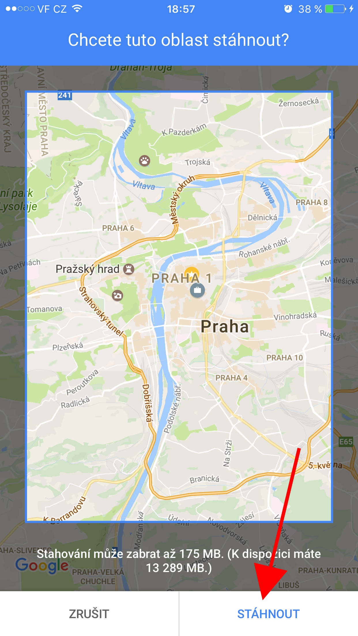 google maps download area