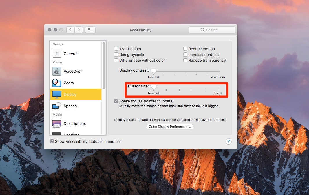 macOS-System-Preferences-Accessibility-Display-mouse-pointer-size-001 macOS-System-Preferences-Accessibility-Display-mouse-pointer-size-001