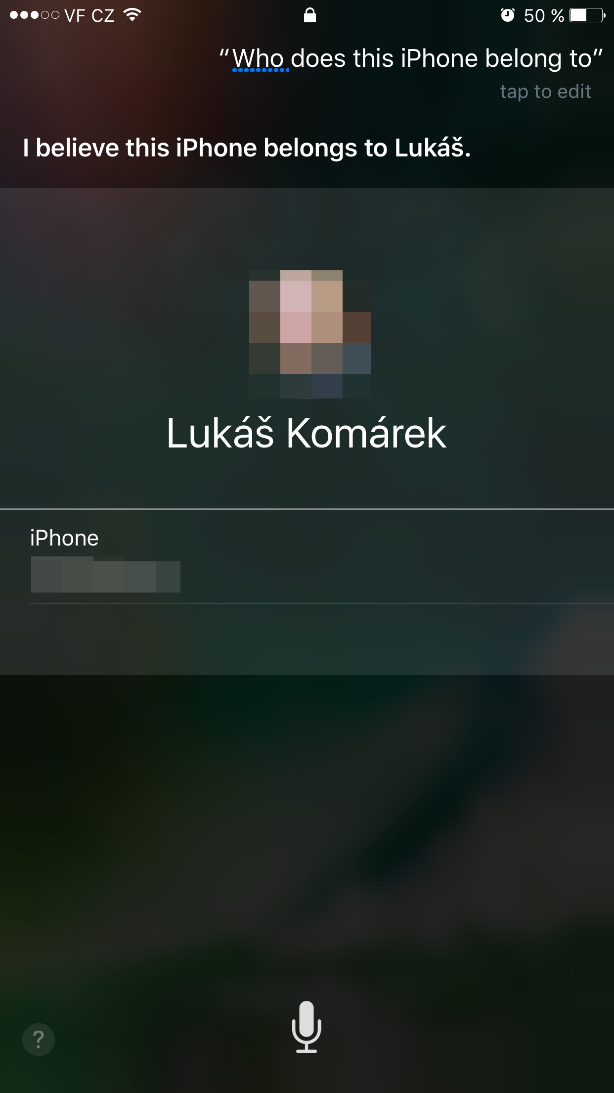 smartphone siri owner identification
