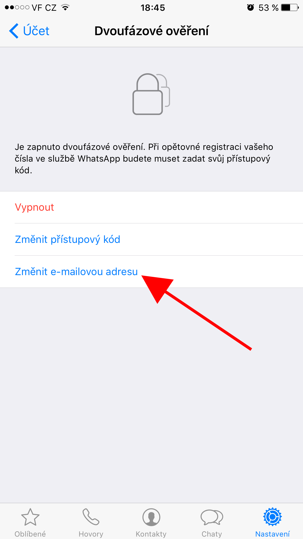 whatsapp change email address