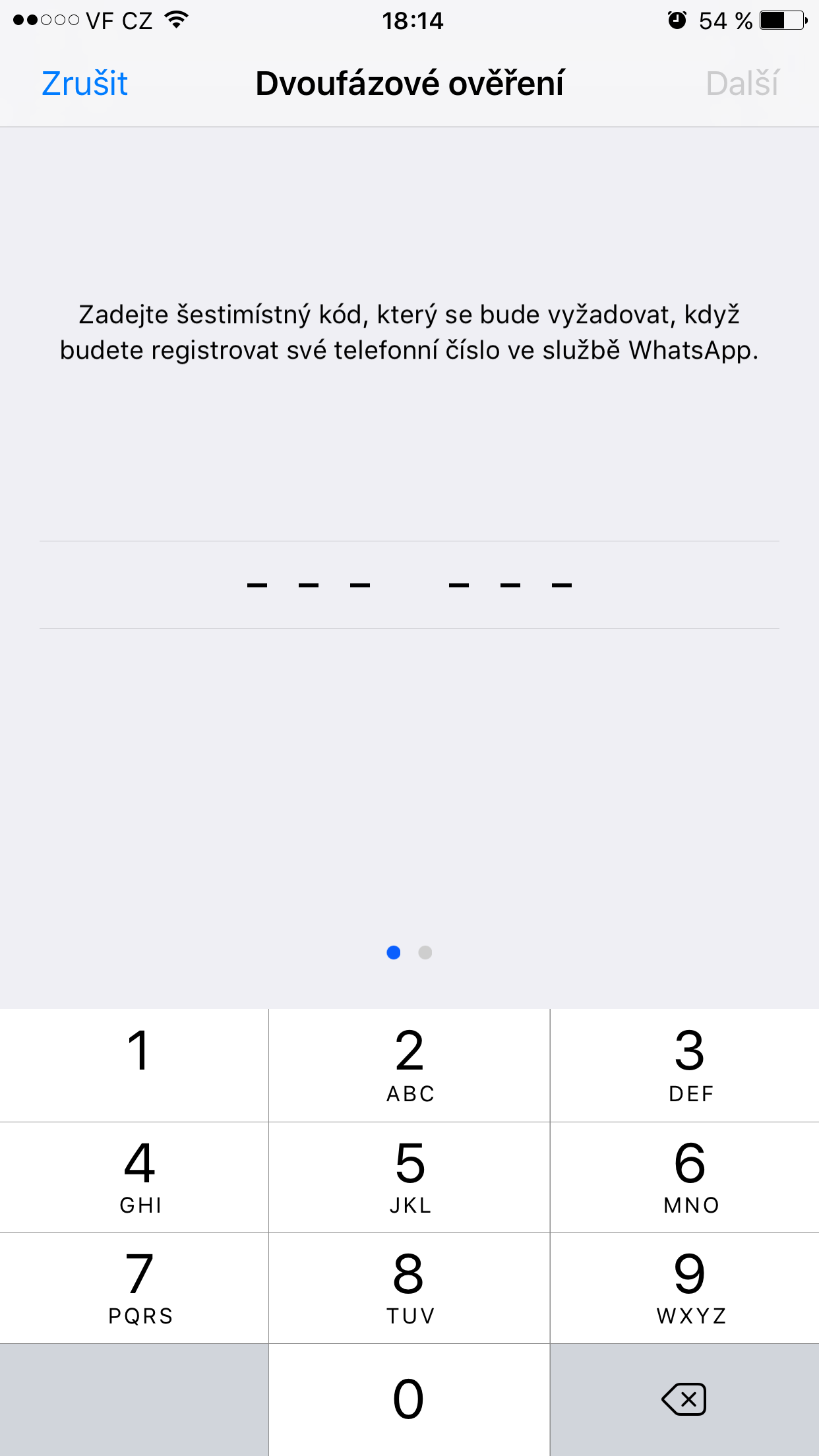 whatsapp two factor authentication code